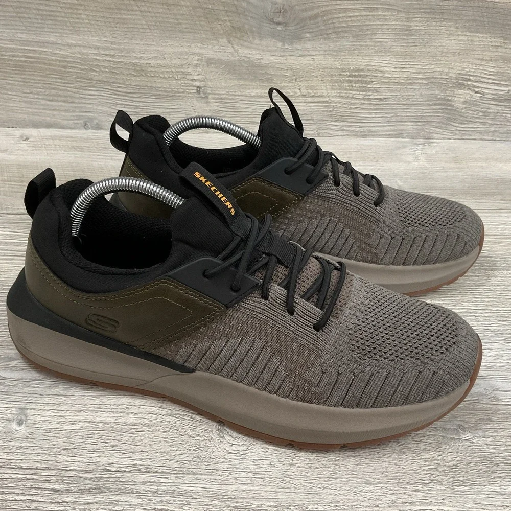 Skechers Neville Calhan Mens 9.5 Olive Black Athletic Running Sneakers 210501